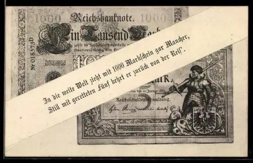 AK Geldschein über eintausend Mark