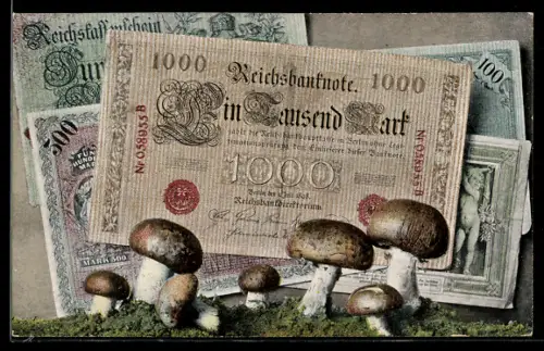 AK Berlin, Geldscheine mit Champignons