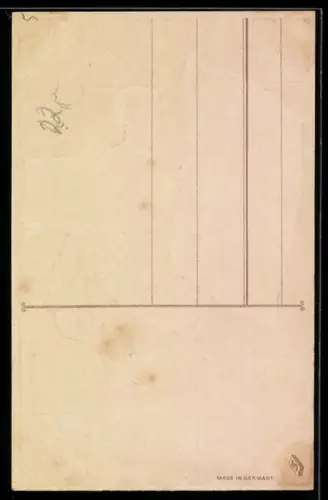 Lithographie Mädchen mit Geldscheinen