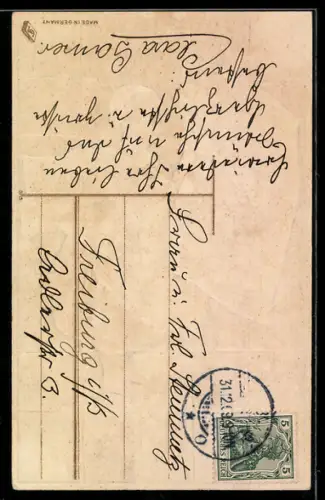 AK Mädchen mit Geldscheinen, 5 Mark