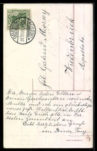 AK Knabe mit Geldscheinen 50 Mark