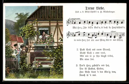 Lied-AK Hilmar Mückenberger: Lied a. d. Mühl-Christl Treue Liebe