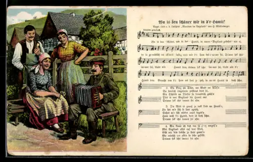 Lied-AK Hilmar Mückenberger: Paare in Tracht