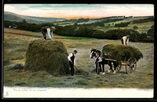 AK Bauern bei der Landarbeit