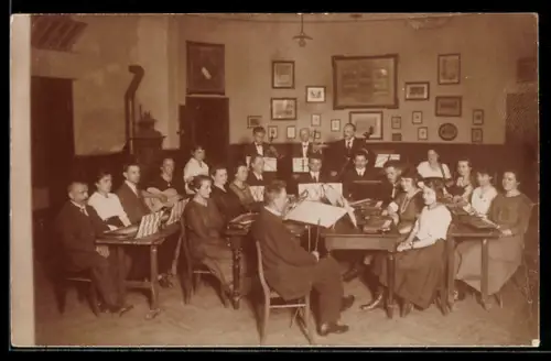 Foto-AK Musiker mit Zither und Gitarre