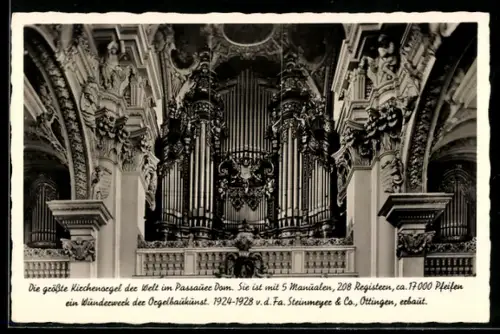 AK Passau, grösste Kirchenorgel im Dom