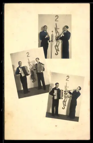 AK Akkordeonspieler und Flötenspieler