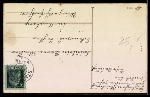 AK Kind mit Geldsack auf Banknote