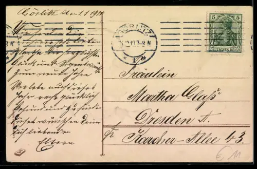 AK Kind mit Geldsack auf Banknote