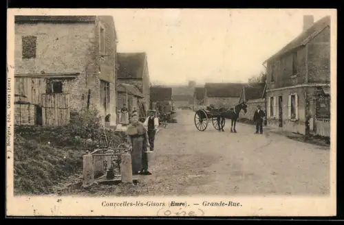AK Courcelles-lès-Gisors, Grande-Rue, Strassenpartie