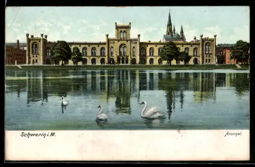 AK Schwerin i. M., Arsenal mit Schwänen