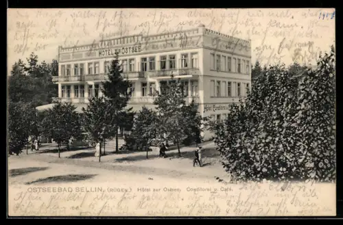 AK Sellin, Hotel zur Ostsee mit Conditorei & Café