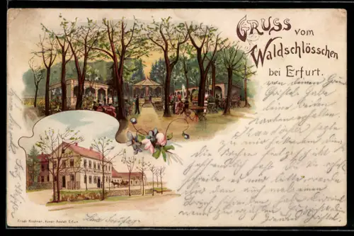 Lithographie Erfurt, Gasthaus Waldschlösschen