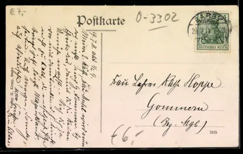 AK Barby a. E., Marktplatz mit Rathaus