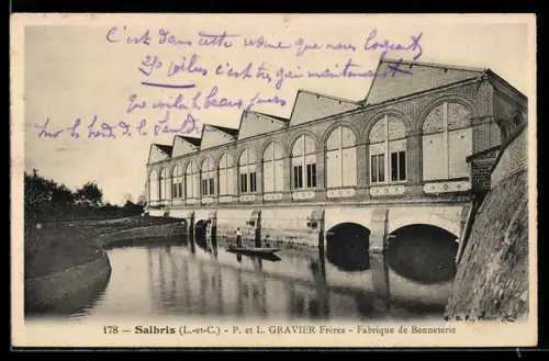 AK Salbris /L.-et-C., Fabrique de Bonneterie au bord de l`eau