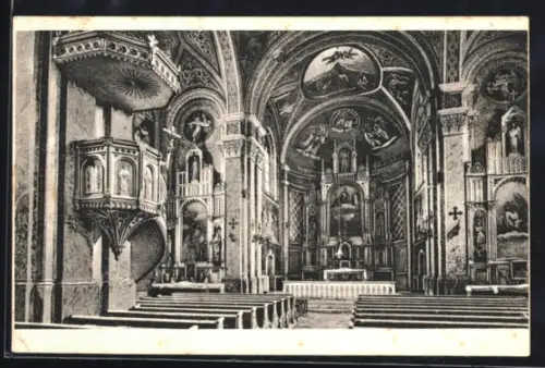 AK Silz, Pfarrkirche, Innenansicht mit Altar