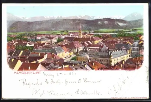 AK Klagenfurt, Ortspanorama aus der Vogelschau