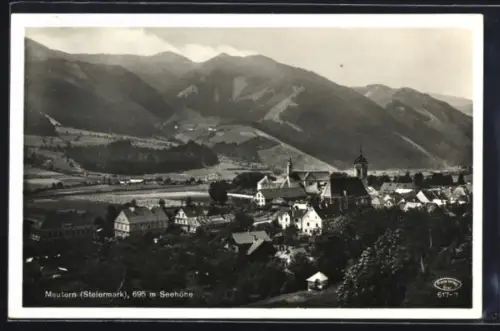 AK Mautern /Steiermark, Ortsansicht mit Bergpanorama
