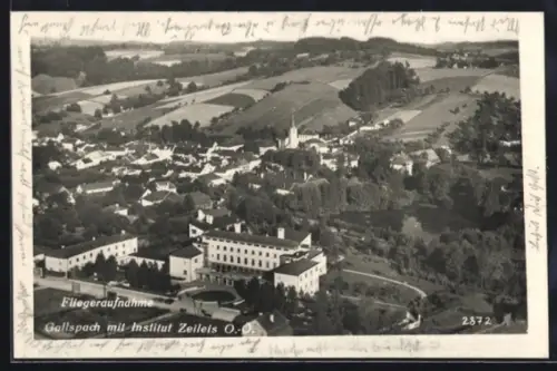 AK Gallspach /O. Ö., Fliegeraufnahme Ort mit Institut Zeileis