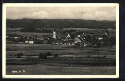 AK Horn /N. D., Ortsansicht mit Umgebung aus der Vogelschau