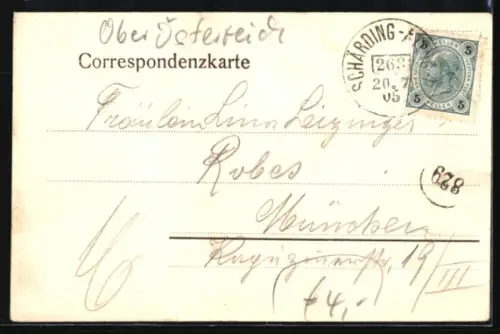 AK Schärding a. Inn, Neuhaus u. Schärding mit Innbrücken