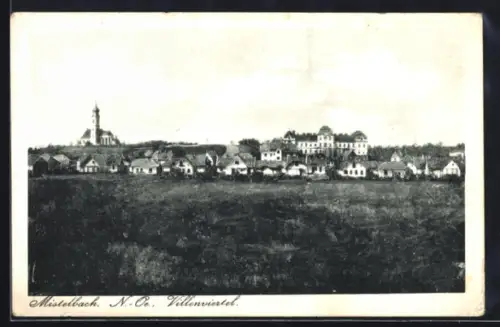 AK Mistelbach /Niederösterreich, Villenviertel mit Kirche