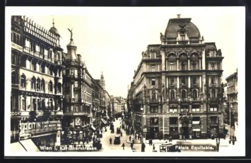 AK Wien, Kärntnerstrasse, Palais Equitable, Strassenansicht