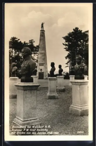 AK Heldenberg bei Weizdorf, Grabmal F M Graf Radetzky mit Gefallenen 1848-1849
