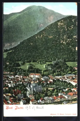 AK Bad Ischl, Ortsansicht mit Bergpanorama