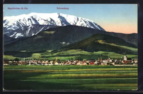 AK Neunkirchen /N.-Oe., Panorama mit Schneeberg
