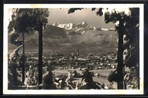 AK Villach, Panorama mit Dobratsch