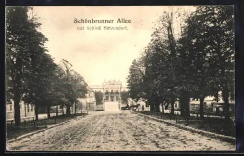 AK Wien, Schönbrunner Allee mit Schloss Hetzendorf