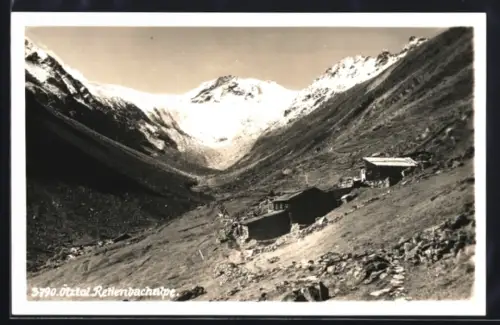 AK Sölden /Ötztal, Rettenbachalpe im Tal mit Gletscher