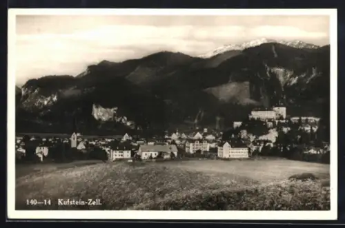 AK Kufstein, Zell, Panorama mit Festung und Ort