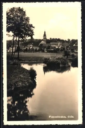 AK Waizenkirchen /O. Öst., Panorama mit Kirche