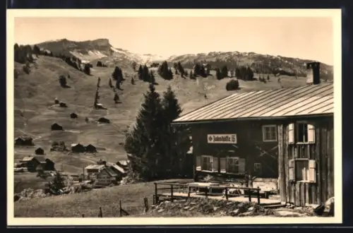 AK Hirschegg /Kleinwalsertal, Jahnhütte mit Hoch-Ifen