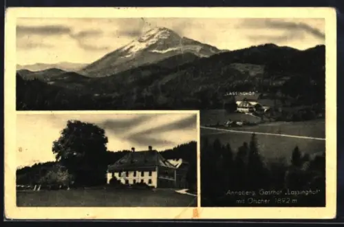 AK Annaberg, Gasthof Lassinghof mit Ötscher-Panorama