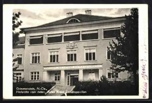 AK Grimmenstein /N.-Ö., Heilstätte vom österr. Roten Kreuz, Landespavillon