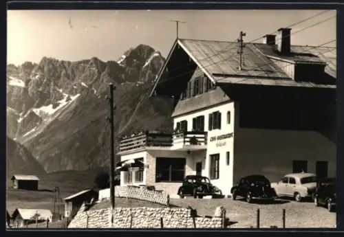 AK Riezlern /Kleinwalsertal, Terrassen-Café Restaurant Erlebach