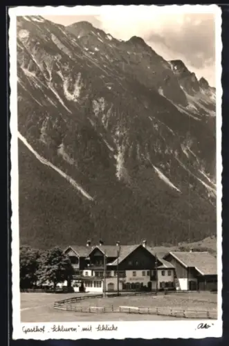 AK Pinswang /Tirol, Gasthof Schluxen Mertel mit Schlicke
