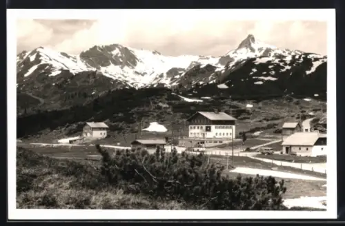 AK Radstadt /Salzburg, Alpengasthof Permer a. Pass, Ortsansicht, Seekarspitze