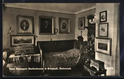 AK Krieglach /Steiermark, Peter Roseggers Sterbezimmer