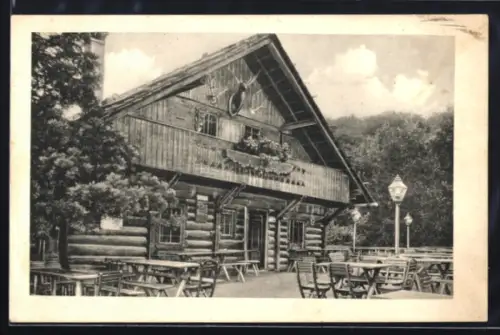 AK Wien, Ober-St. Veit, Weinhaus Alfred Doll, Stock im Weg 286, Gasthaus mit Aussentischen