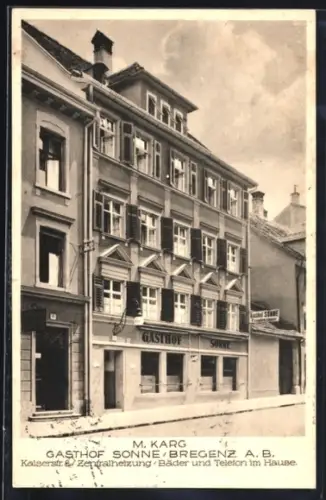 AK Bregenz a. B., Gasthof Sonne, Kaiserstrasse 8