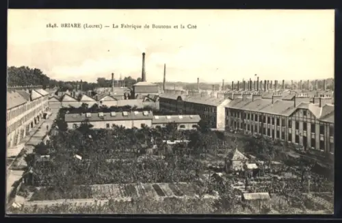 AK Briare /Loiret, La Fabrique de Boutons et la Cité