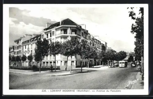 AK Lorient /Morbihan, Avenue du Faouëdic avec bâtiments modernes et arbres
