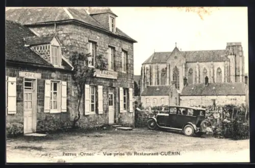 AK Perrou /Orne, Vue prise du Restaurant GUERIN