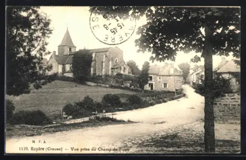 AK Royère /Creuse, Vue prise du Champ de foire
