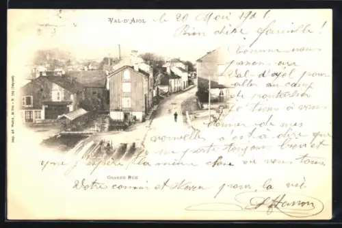 AK Val-d`Ajol, Grande Rue avec vue sur les maisons du village