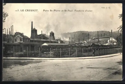 AK Le Creusot, Puits St-Pierre et St-Paul. Fonderie d`acier